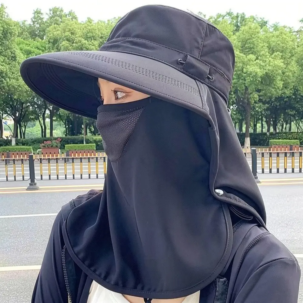 Outdoor Gardening Fishing Hat With Face Mask Veil Protective Sun Cap Breathable Mesh Beekeeping Gear Accessories