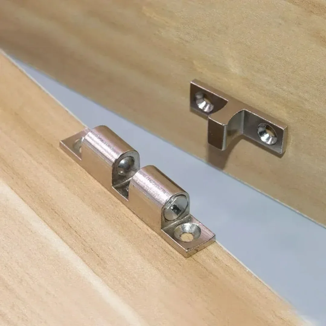 Zinc Alloy Steel Magnetic Latch for Hidden Door Furniture Boat Cabinet Adjustable Spring-Loaded Door Hinge Locks Hardware Buckle