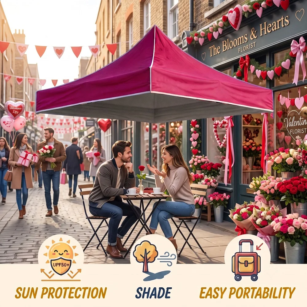Thickened 40 Square Meter Tent Top Fabric Upf50+ with Strong Sun Protection, Suitable for Outdoor Market Stalls, Wear-Resistant and Tear-Resistant, Portable Replacement Tarp, Compatible with Four-Corner Sunshade, Practical for Multiple Scenarios) (Top Fabric Only, Does Not Include Stand)