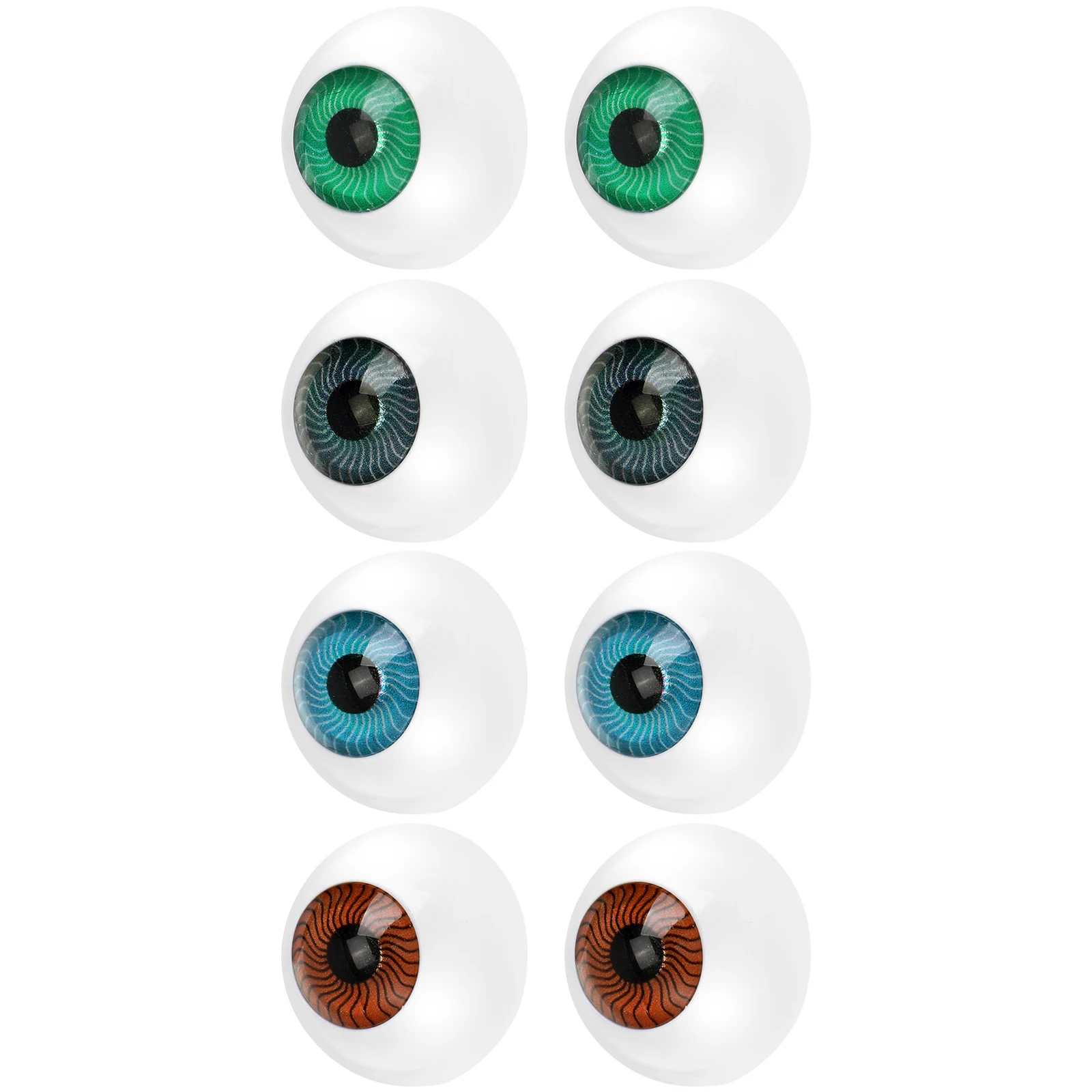 

8 Hollow 24mm Reborn Baby Realistic Half Round Hollow Back Fake Eyes Eyeballs DIY Animal Making Toys