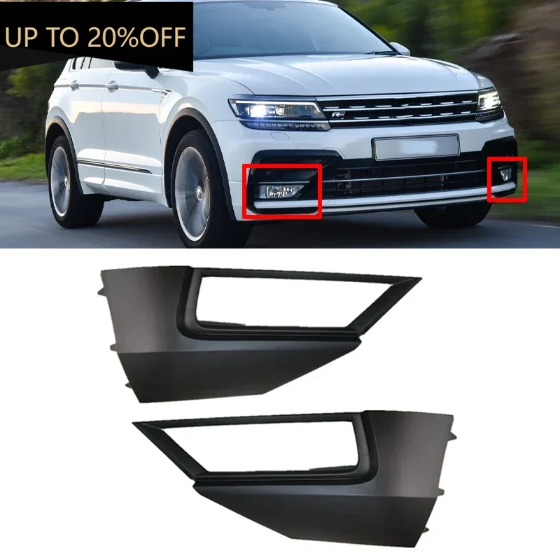 

Car Front Bumper Fog Light Frame Cover Front Bar Grilles Decorative Cover 5NG853211 5NG853212 For VW Tiguan L 2017 2018 2019