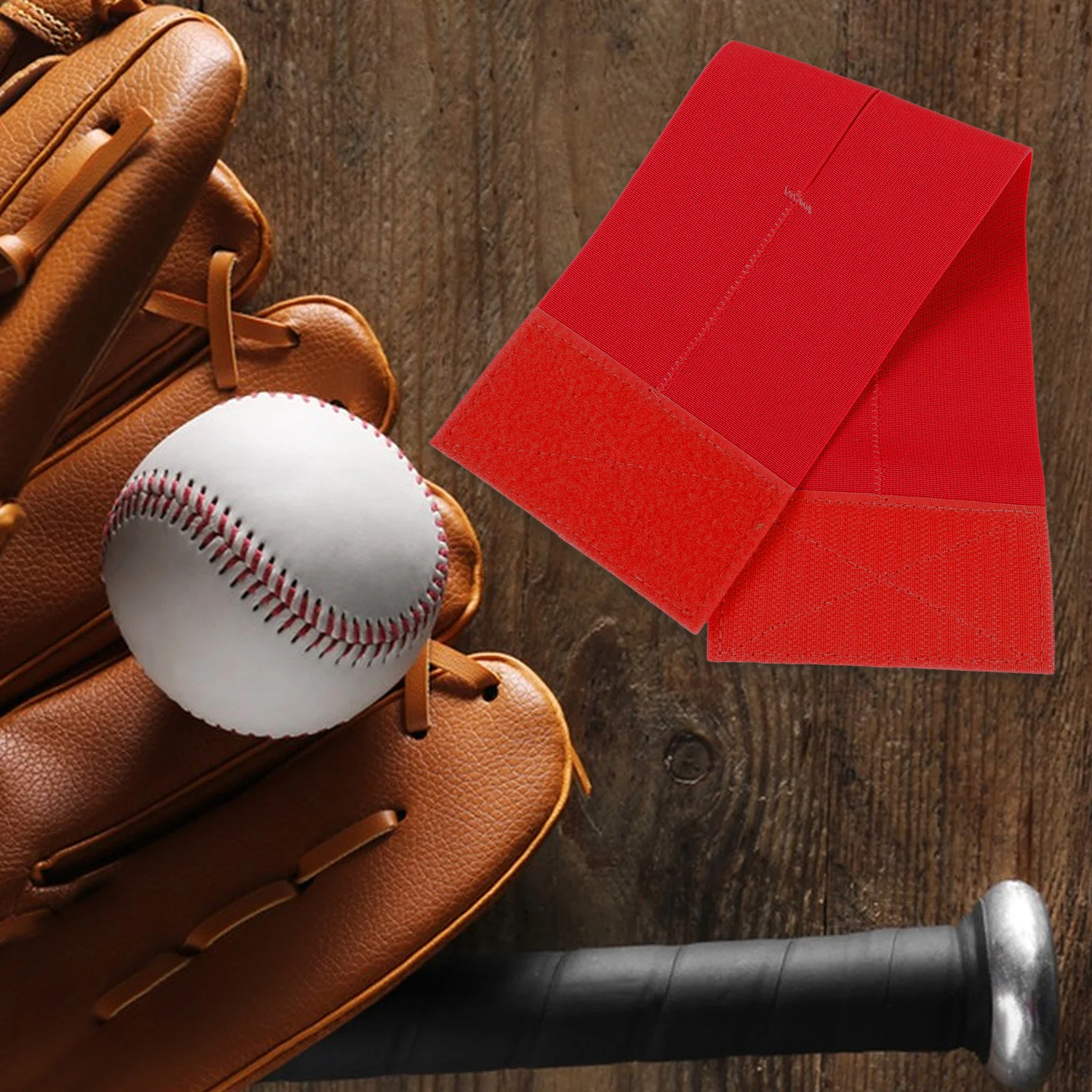 

Elastic Glove Wrap Band Softball Baseball Adjustable Wrist Strap Secure Fit Breathable Design Universal Size Red Youth Adult