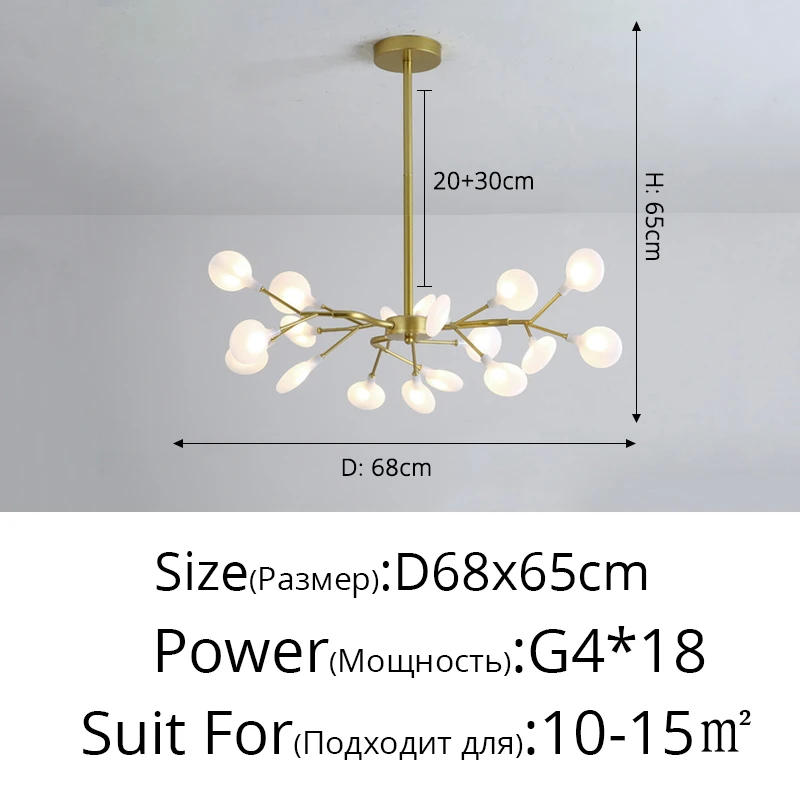 YongYing Lumin Moderne LED-Kronleuchter für Wohnzimmer Esszimmer Glühwürmchen hängende Decken leuchten Home Indoor-Dekor Luxus LED-Aufhängung Beleuchtung 7