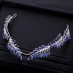 New Wedding Tiara Bridal Crystal Hair Accessories Female Headband Blue Headband Bridal Tiara Wedding Tiara Hair Accessories Gift