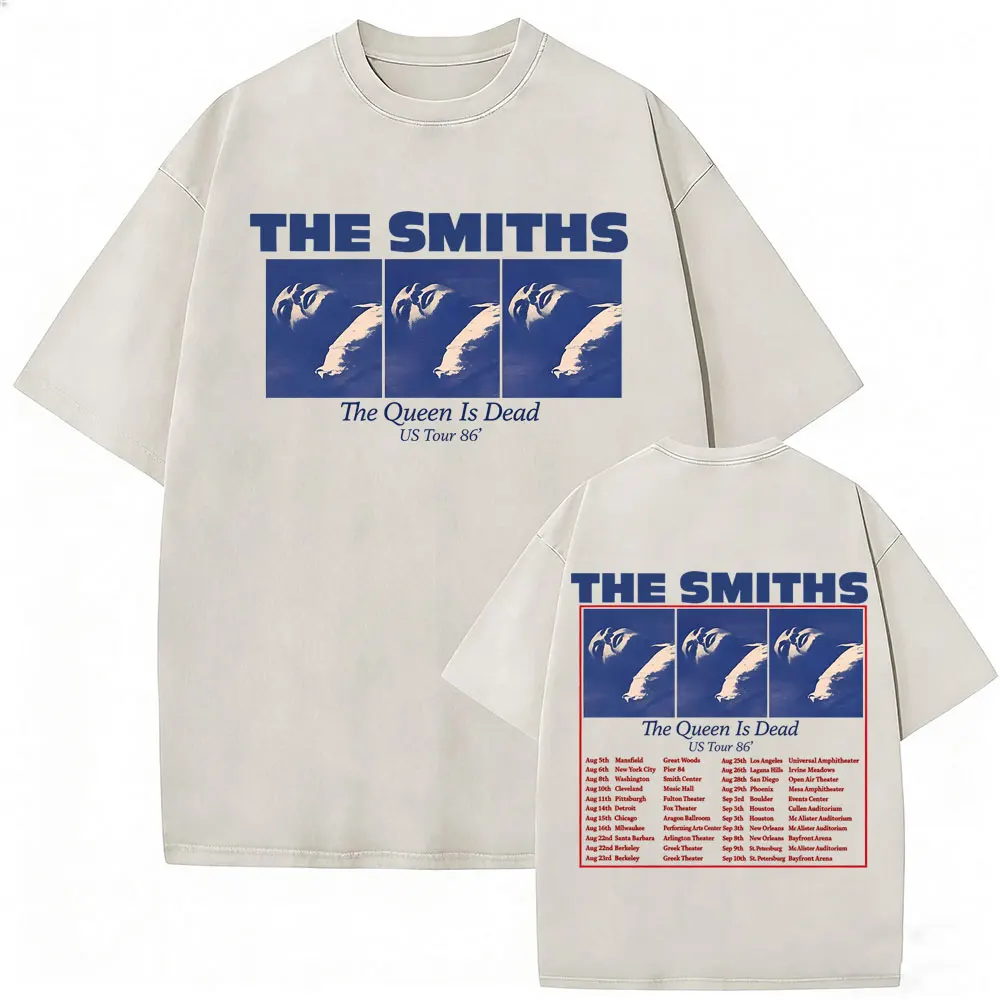 

Washed Vintage Rock Band The Smiths The Queen Is Dead Tour 86 T-shirt Alternative 1980's Indie Morrissey T Shirt Men Streetwear