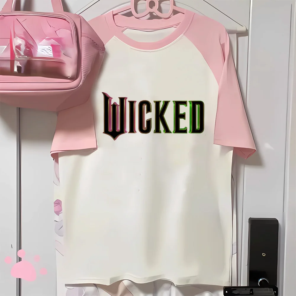 Wicked t shirt girl Trendy University kawaii aesthetic Punk Graphic top tees anime Y2k Graphic Grunge 2000s korean clothes