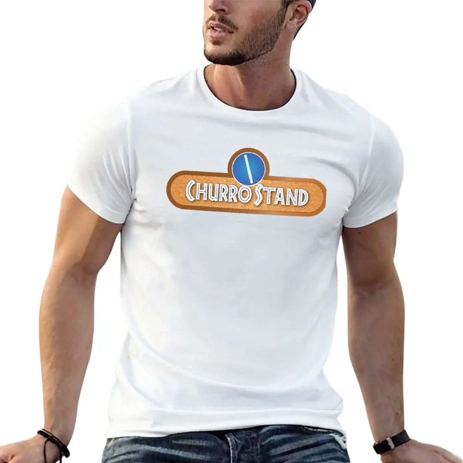 Churro Stand theme park marquee T-Shirt plus size tops tops t shirts for men graphic