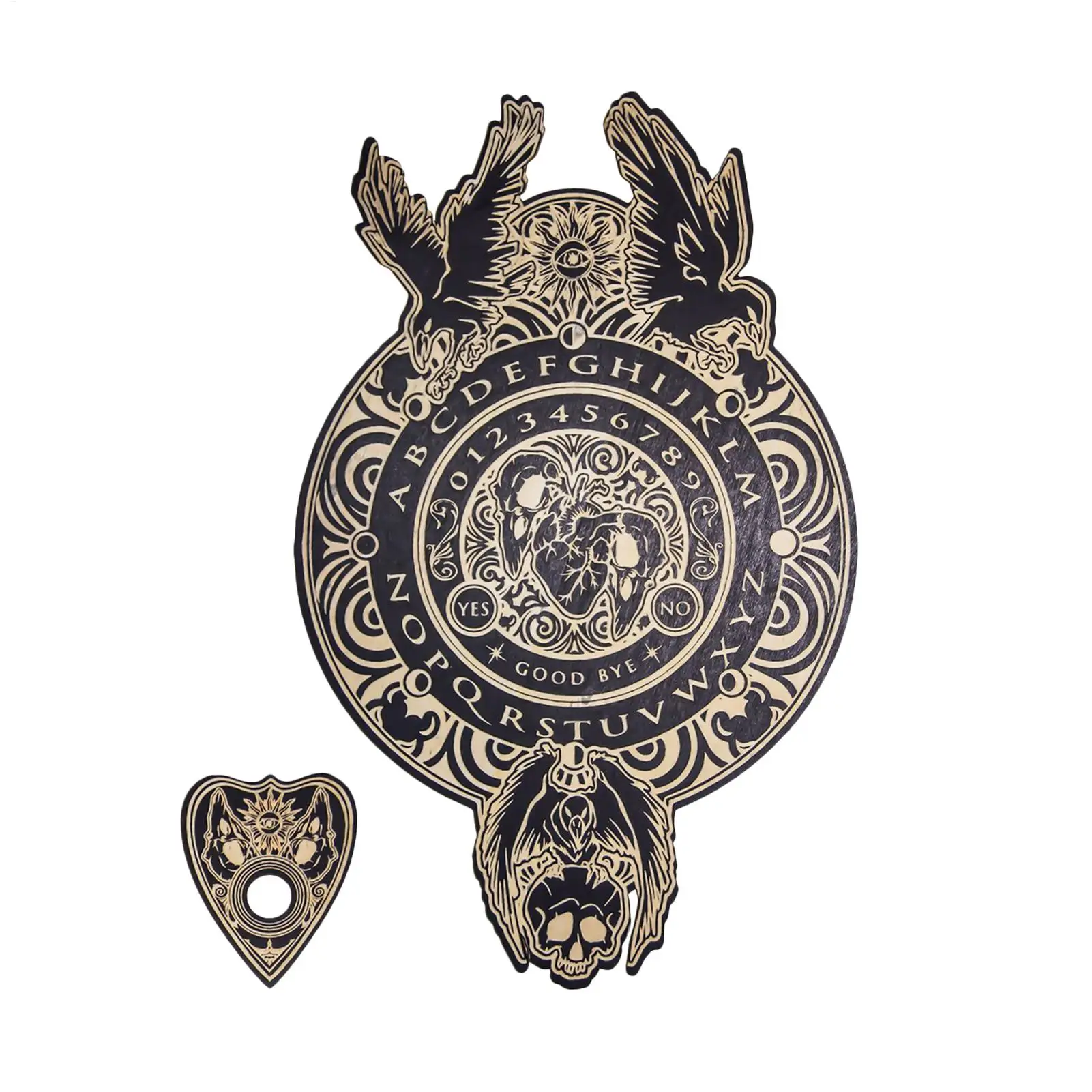 لوحة Ouija لوحة عرافة خشبية محفورة لوحة سحرية مجموعة لوحة ساحرة مستلزمات مذبح الويكا #5