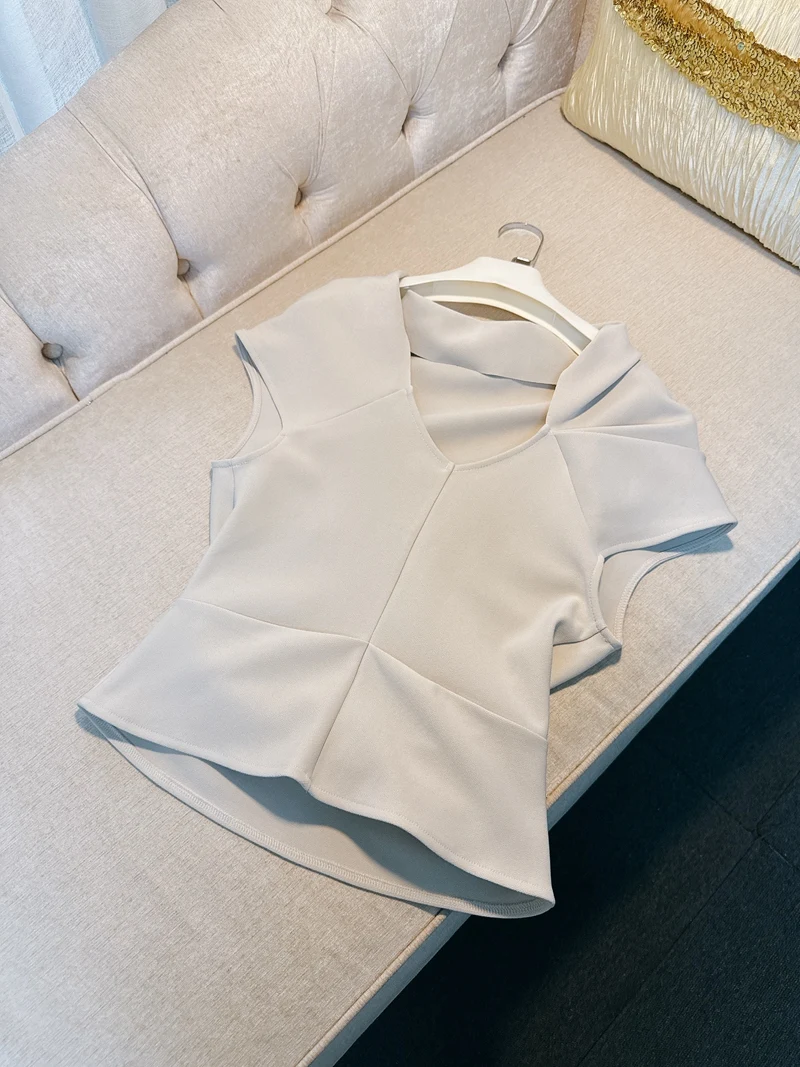 

Slim Fit Street Sle ort Sve Топ подружки невесты с затягивающимся талией и плечами Дизайн с обнажением Универсальный модный корейский сле