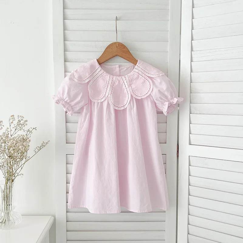 Girls' Summer Princess Dress & Bodysuit Set with Embroidery Bow - Baby Sister Outfit