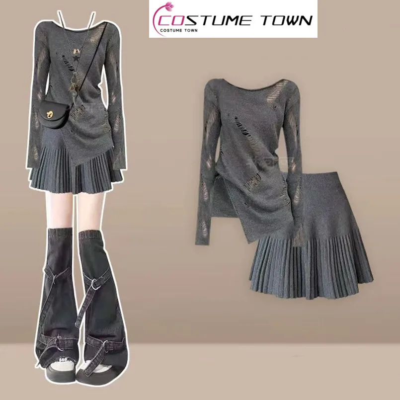 

Spring and Autumn Academy Style Fashionable Girl Style Temperament Top+casual Niche Short Skirt Two-piece Set