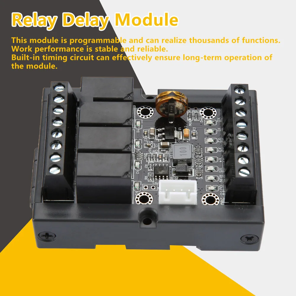 

Relay Module Programmable Relay Delay Module PLC Industrial Control Board FX1N-10MR Programmable Relay Delay Module with Shell