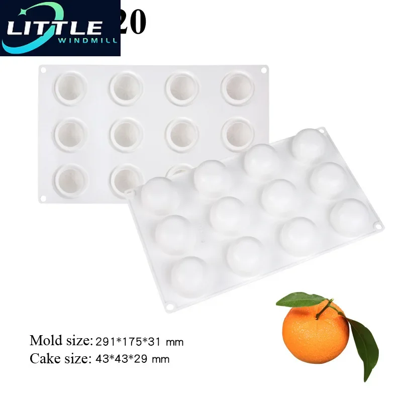 Orange  Silicone Cake Mold Dessert Mousse Baking Form Pan Diamond Heart Bubble Cloud Donuts Shaped Chocolate Moulds