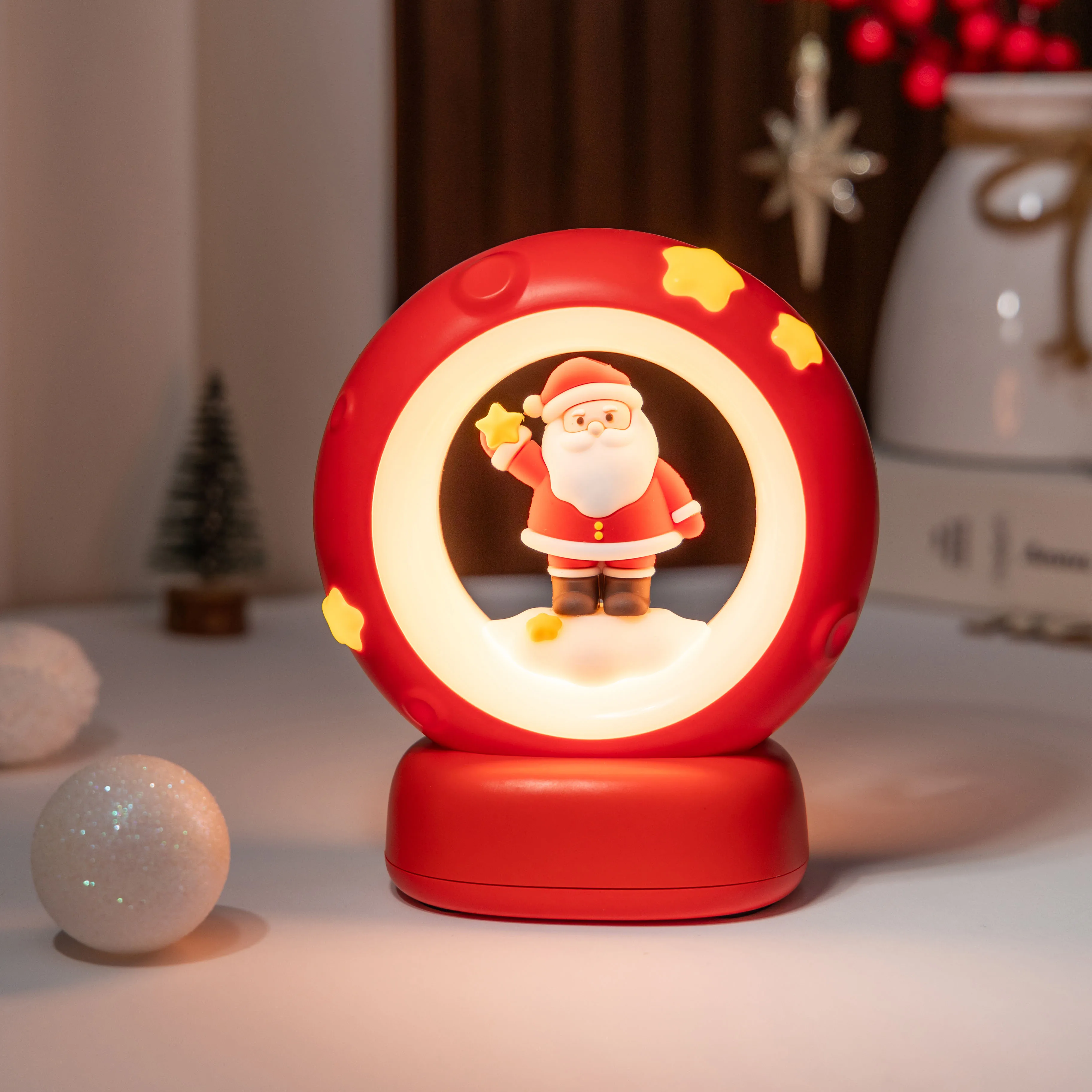 

Регулируемая яркость, безопасный для глаз светильник, декор для спальни, ночник, портативный для кемпинга, рождественская фигурка снеговика и Деда Мороза