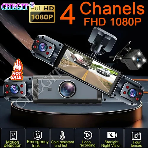 Grabador De Vídeo Dvr 1080P Para Coche 360 ° Cámara De