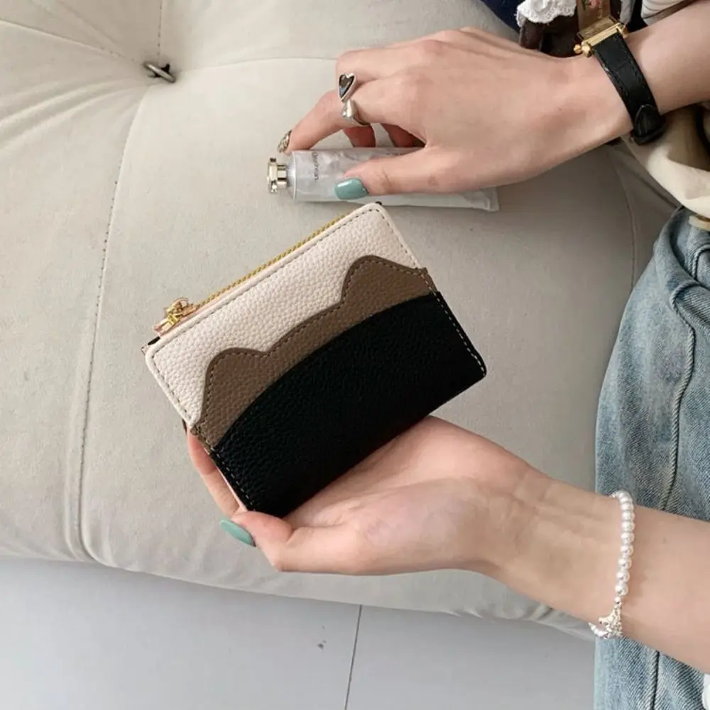 

Mini Solid Color Cat Ear Short Wallet Korean Style PU Leather Coin Purse Clutch Bag Multi-card Slot Cute Card Bag Female
