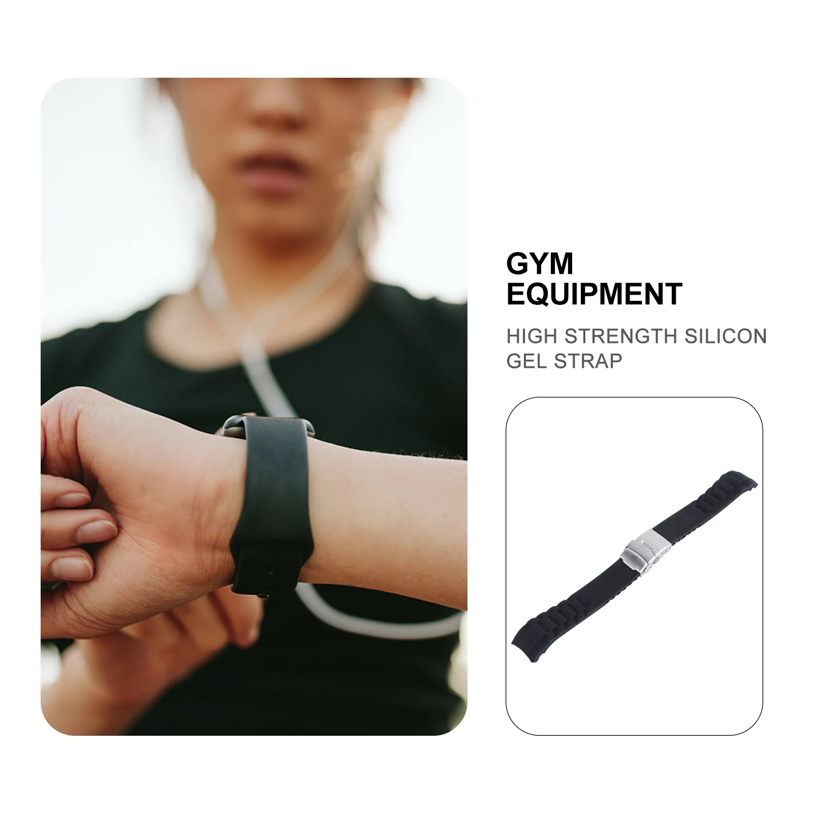 

Insurance Buckle Watch Strap Folding Clasp Watchband Elbow Deployment Silicone Watches for