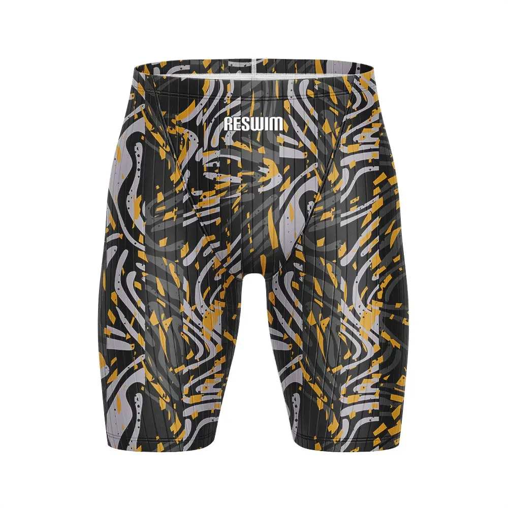 

Swim Jammer Swimsuit Short Men's Print Athletic Practice Swimwear Beach Tights Shorts Lycra Swimming Trunks Surfing Diving Pants