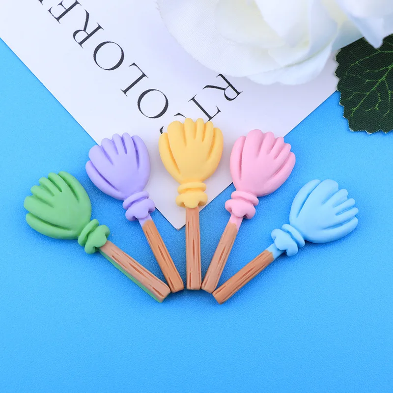 

10Pcs Children Recreation Small Broom Resin DIY Shoes Hat Icebox Barrette Mobile Phone Case Scrapbook Flat Back Patch