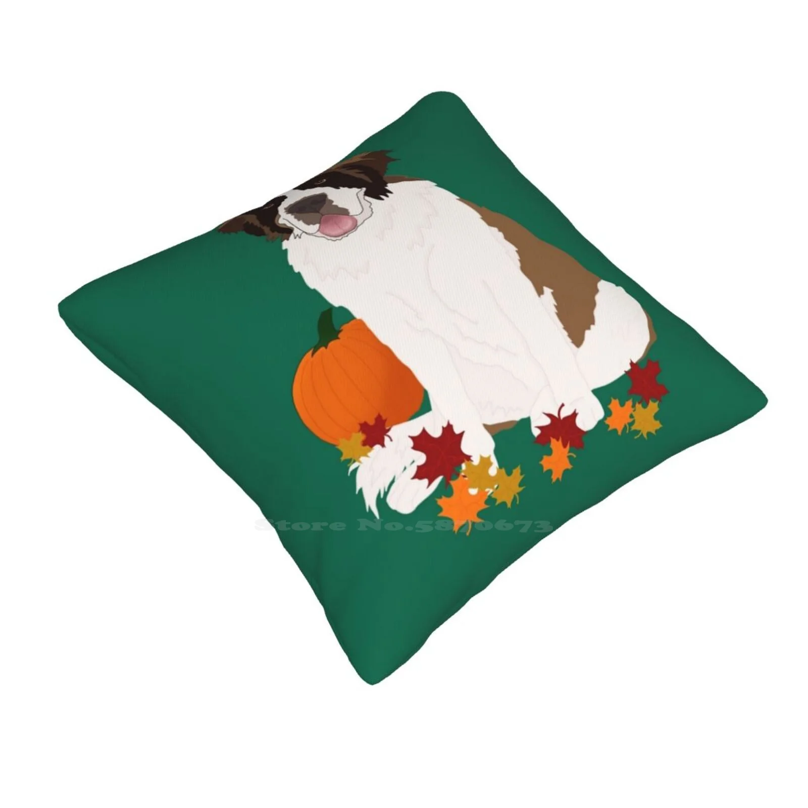 Saint Bernard Autumn Pillow Cover Hug Pillowcase Floof Saint Bernard Big Dogs Gentle Giant St Bernard Puppy Dog Design Dog