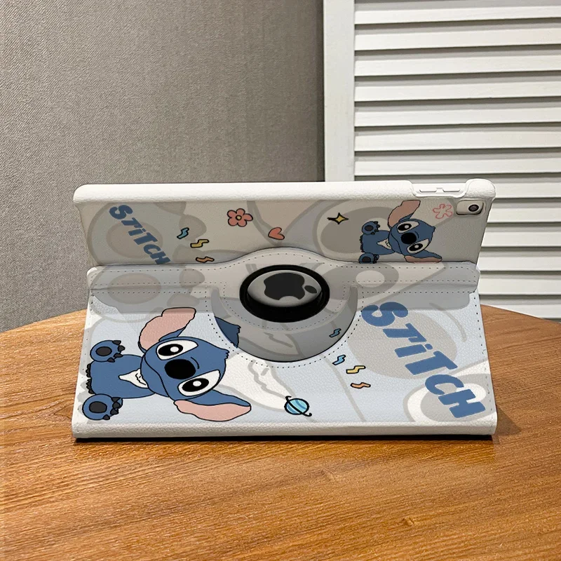 

For IPad 2025 11th A16 Pro 11in Cartoon Stitch Case Air7 13in 360° Rotating Kawaii Case 10th Air4 10.9in 21 10.2in Tablet Cover
