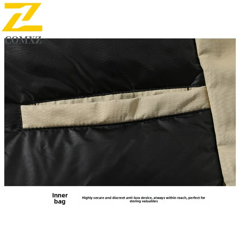 COMXZ Men Cotton Padded Jacket Multi Pocket High Quality Waterproof Skiing Padding Coat Mountaineering Warm Snowy Down Jackets