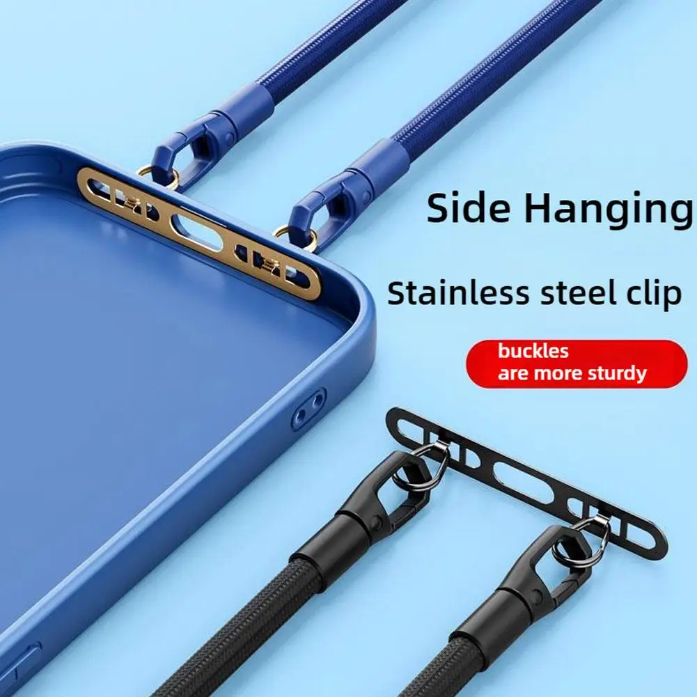 金属超薄型 0.4 ミリメートル携帯電話ストラップガスケット固定紛失防止バックルぶら下げピースダブルロープぶら下げ中空側 S2J2