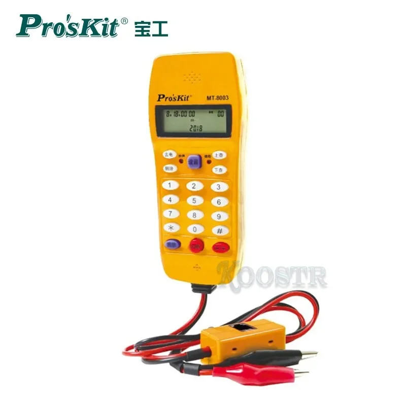 جهاز اختبار خط الهاتف Po'sKit MT-8003 بدون استخدام اليدين يحدد تلقائيًا لنظام DTMF وFSK وتشغيل النغمة والنبض
