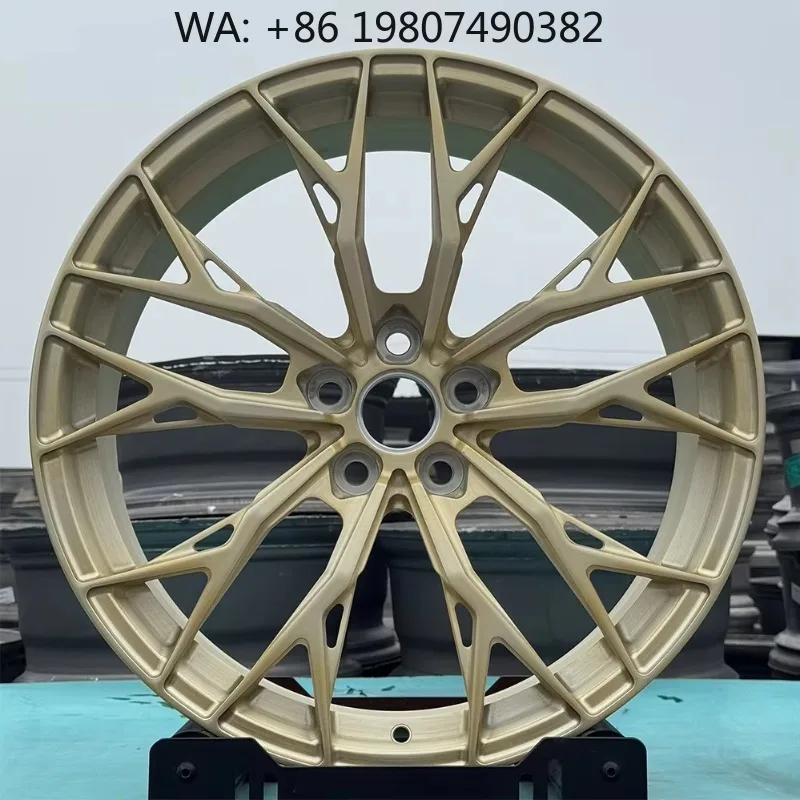 19-24 Inch Brushed Gold Forged Wheels Premium Texture Monoblock 6061-T6 Alloy Rims Factory Custom Passenger Car Refit Parts