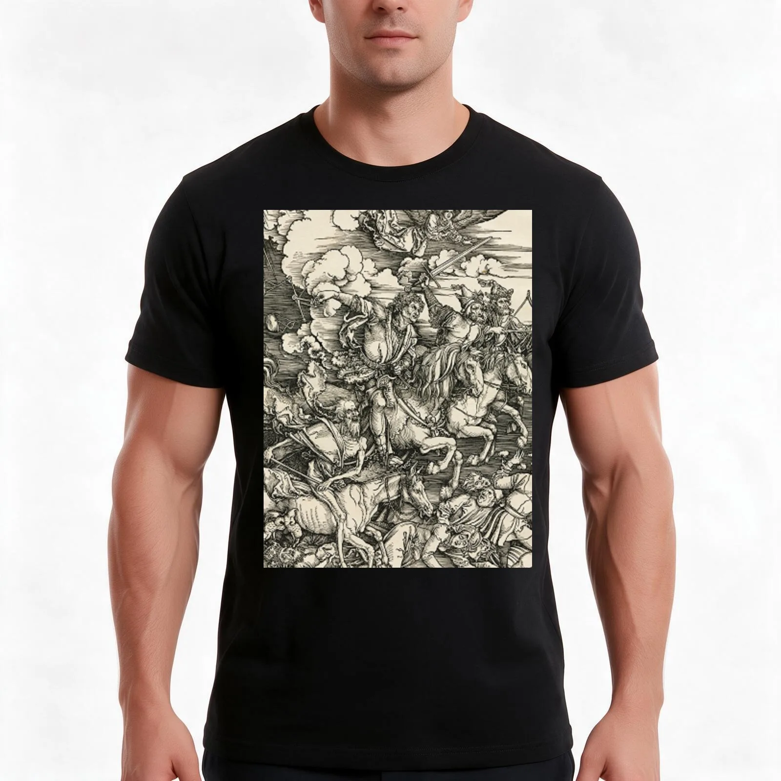 Albrecht Durer The Four Horsemen T-Shirt Summer Casual Cotton Tee Oversized Streetwear Tops Vintage Graphic Print