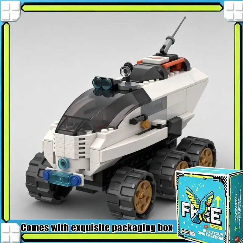 186PCS MOC Planetary Exploration Rover Vehicle Model Custom Building Blocks DIY Assembly Creative Educational Display Toy Gift