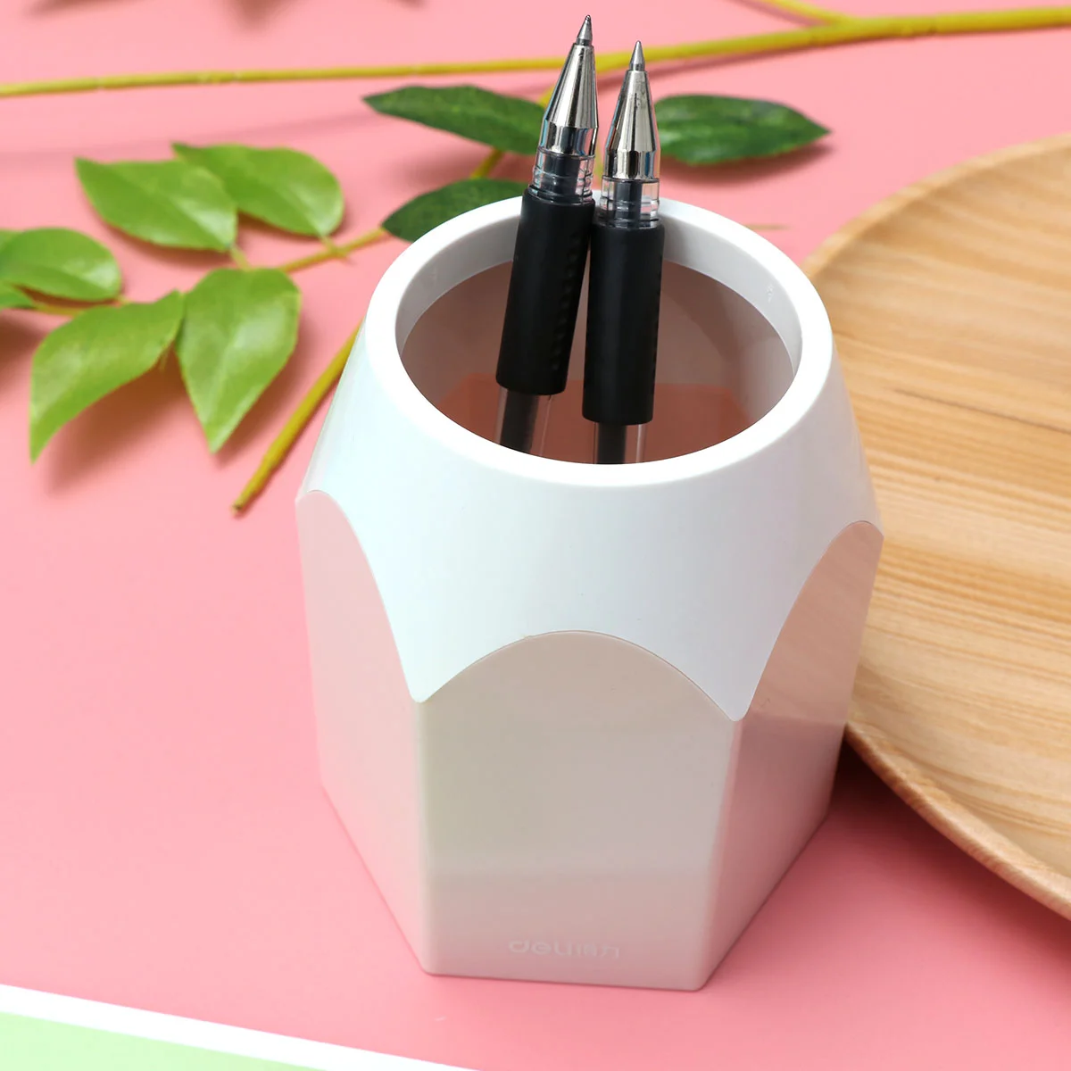 

Large Pencil Pot Makeup Brush Vase Creative Pen Holder Stationery Tidy Desk Storage (Pink) Pencil Container