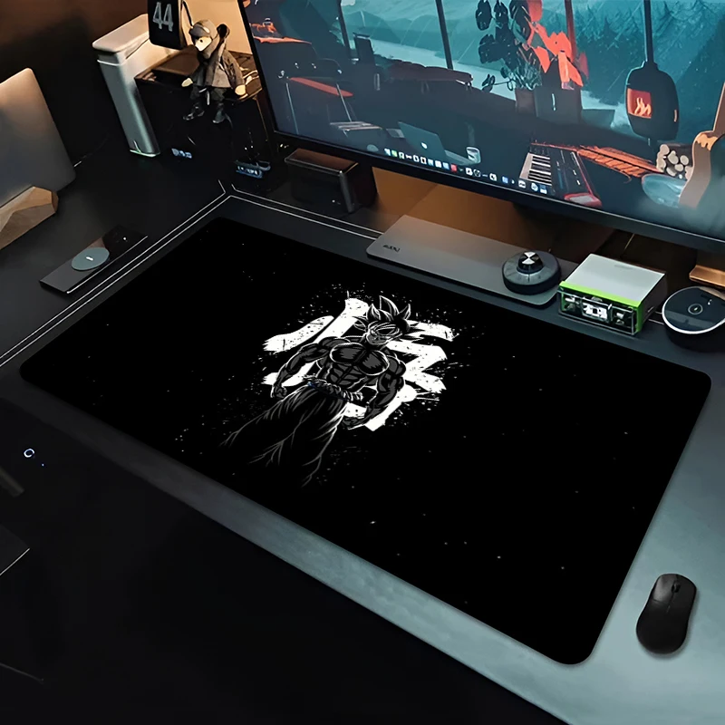 DBZ Black Anime Mouse Pad Dragon Ball Large PC Computer Desk Mat Anti-Fray Gaming Mousepad Keyboard Gamer Accessories Table Pad view 5
