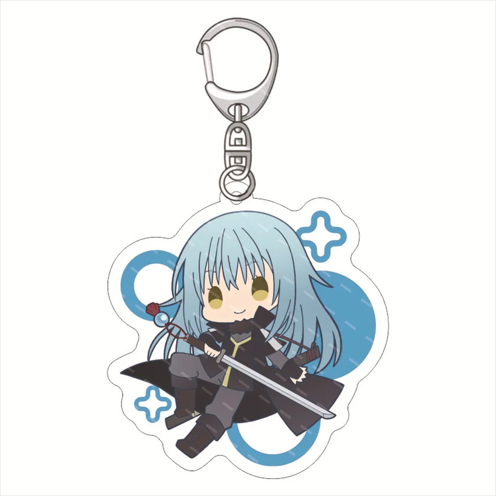 Q Version Anime That Time I Got Reincarnated as a Slime Keychain Acrylic Cartoon Key Chain Pendant Accessories Keyring Gifts