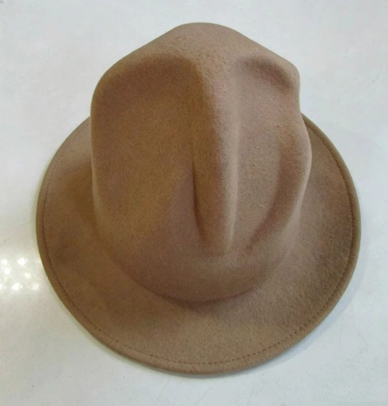 Custom Irregular High Crown Top Hat 18cm Height 100% Pure Wool European Style Fashion Dress Hat Vintage Stage Performance Hat