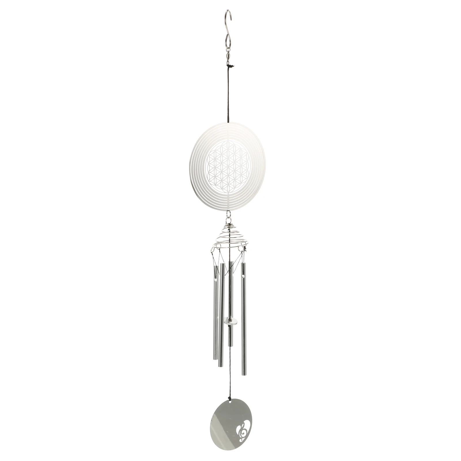 

Wind Chimes Aluminum Tube Hanging Bell Metal Pendant Craft Silver Garden Decorative Outside Fence Terrace Unique Design Visual