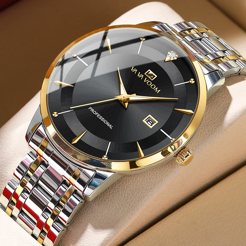 

Fashion Luminous Men Wrist Watch Business Waterproof Stainless Steel Quartz Watches Simple Complete Calendar Clock Male 2026 New