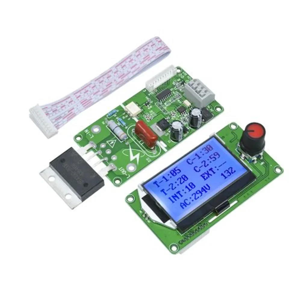 40A 100A LCD Digital Dual Pulse Encoder Spot Welder Control Board Module DIY Set for 18650 Lithium Battery Battery Group Welding