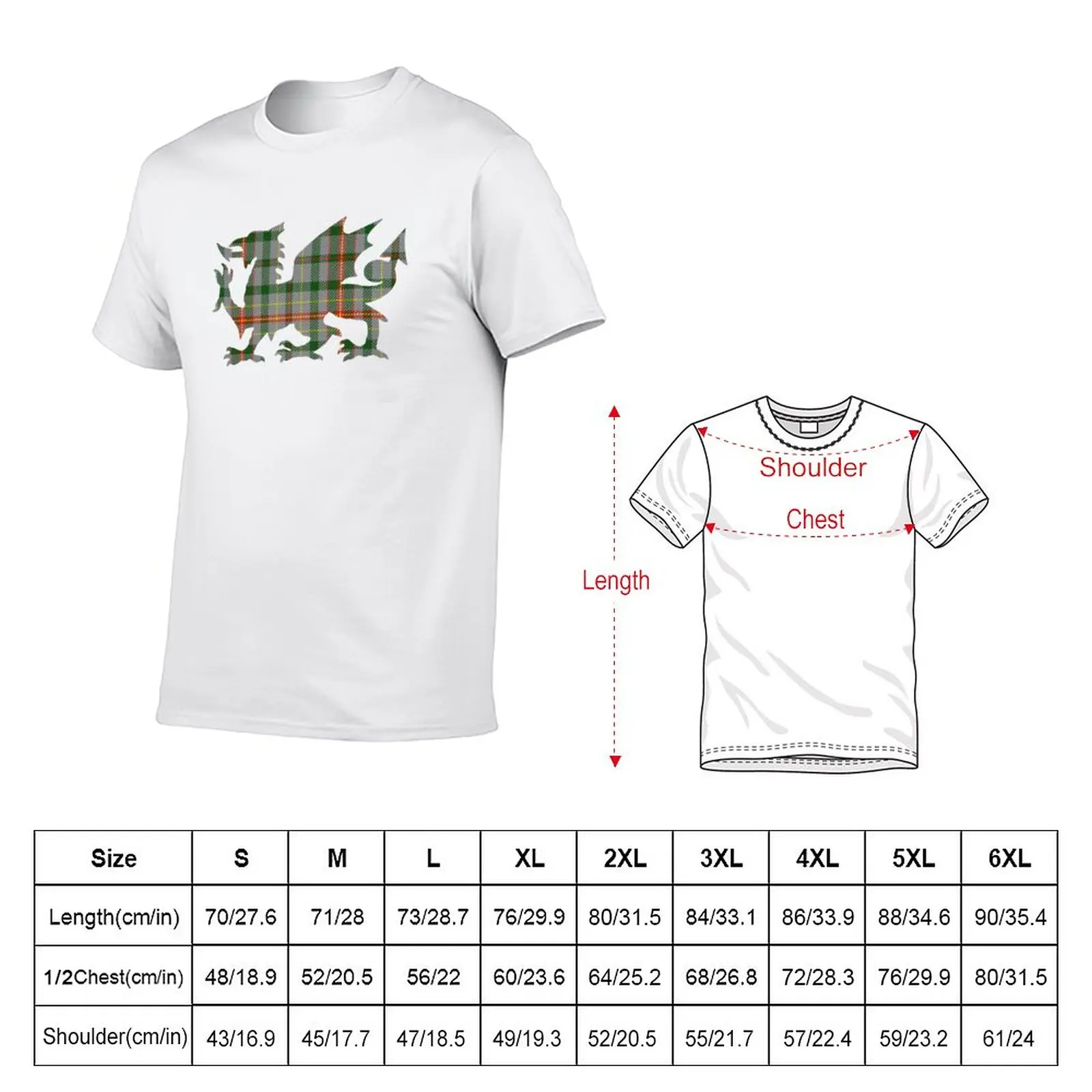 Howells/Powell Family Welsh Dragon Tartan T-Shirt vintage t shirt plain t-shirt mens funny t shirts