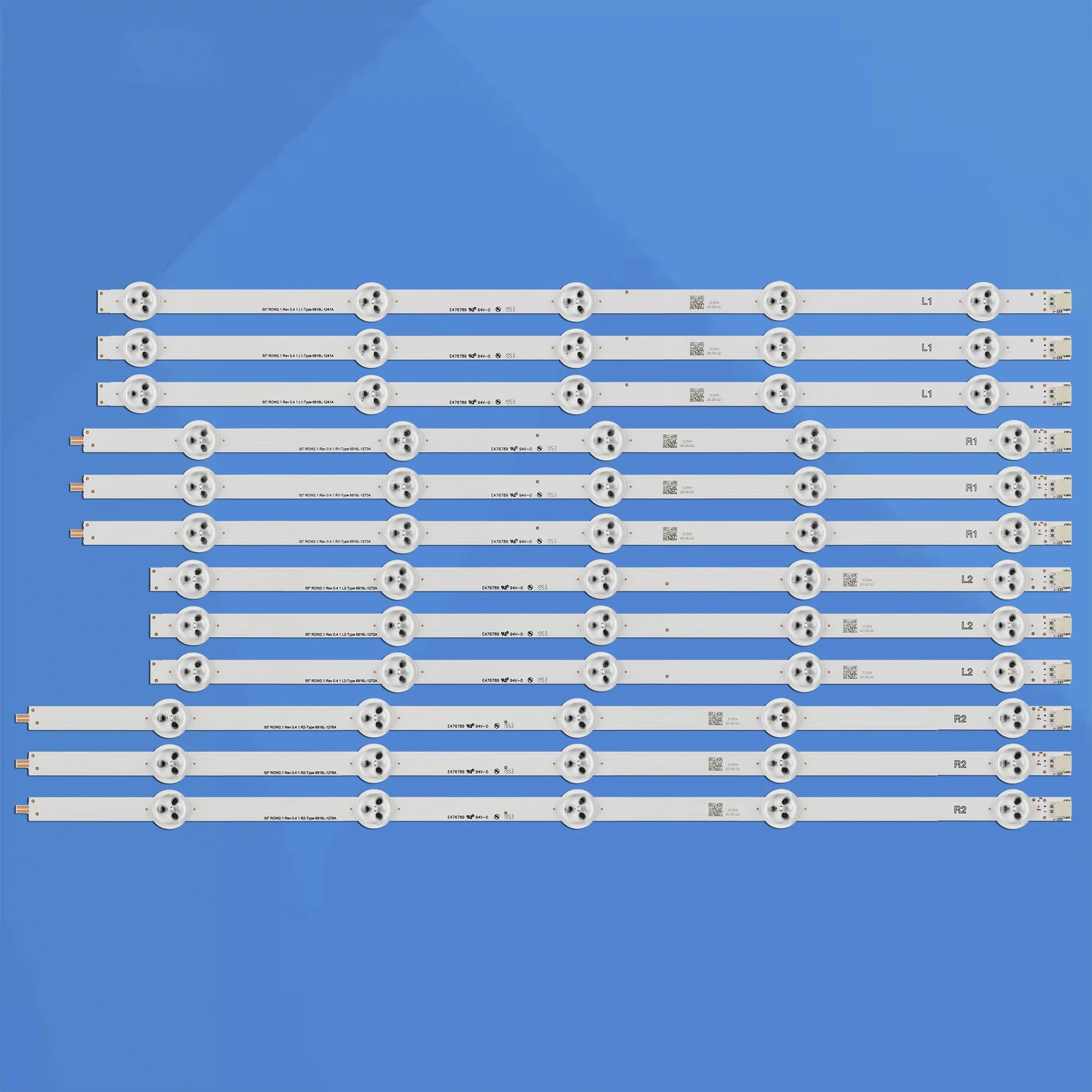 Tira LED para 50LN5400-UA, 50LN5700-UA, 50LN5750-UH, 50LN5750, 50LN5404, 50LN5130, 50LA6208, 50LN540V, 50LA6205, LC500DUE-SFR2, 12 peças