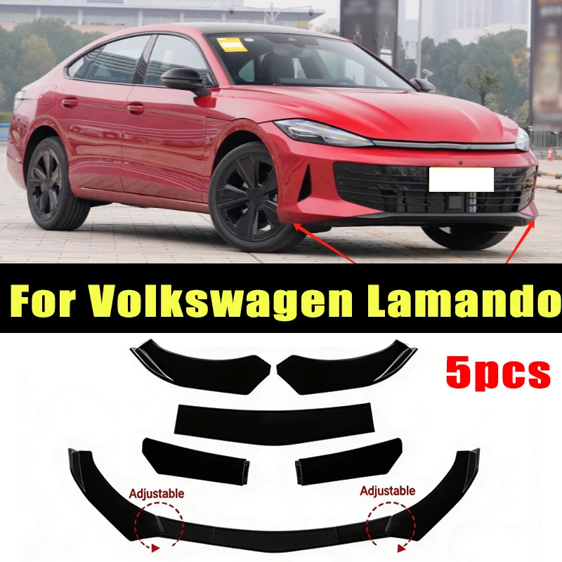

5Pcs ABS Material Universal Car Front Bumper Separator Bumper Lip Body Kit Duck Lip Separator For Volkswagen Lamando Accessories