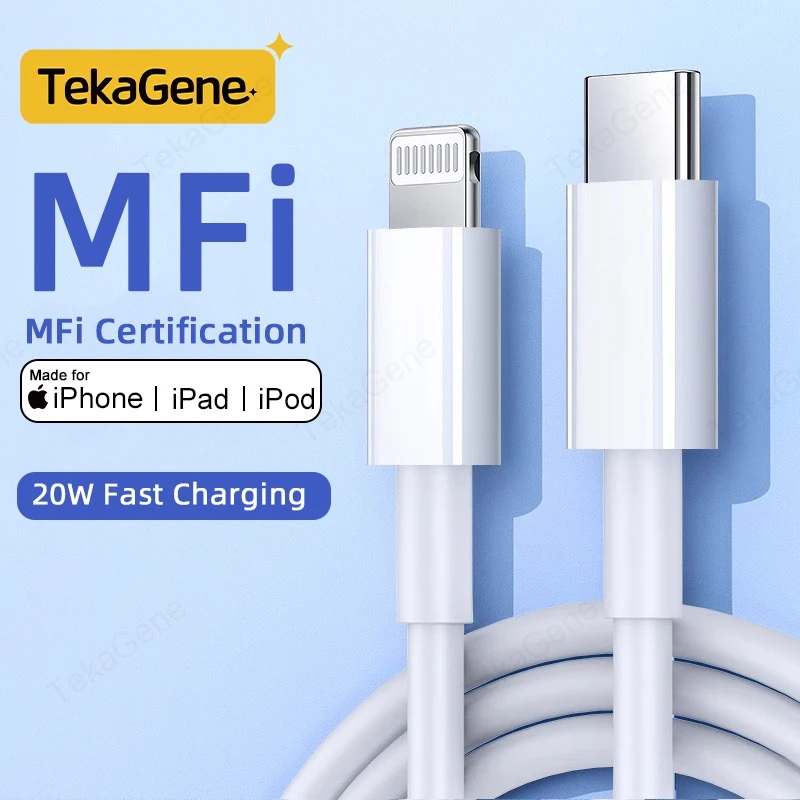 

MFi certification PD3.0 20W Fast Charger Data Cable For iPhone 14 13 12 Pro Max AirPods iPad USB Type C To Lightning Cable