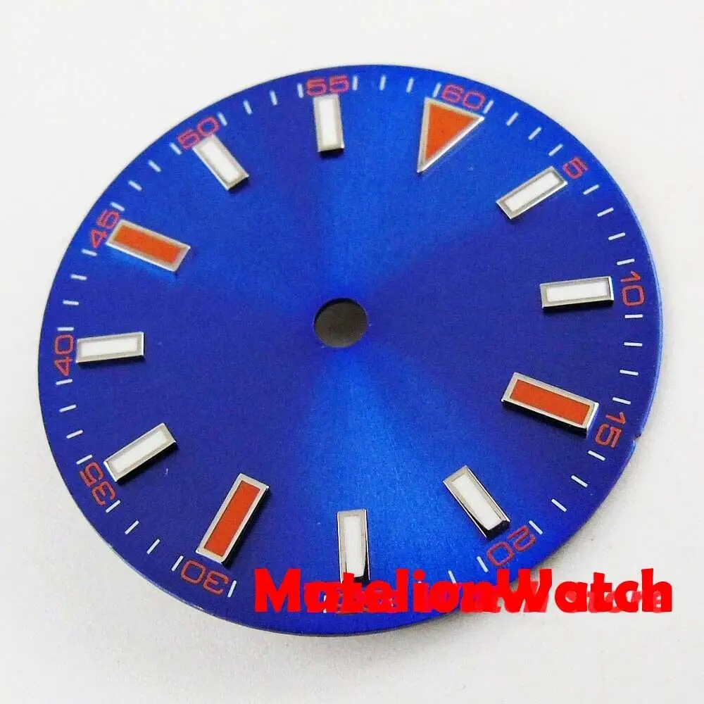 

29mm Blue Sterile Watch Dial Luminous Fit For DG 2813 Miyota 8215 821A Movement