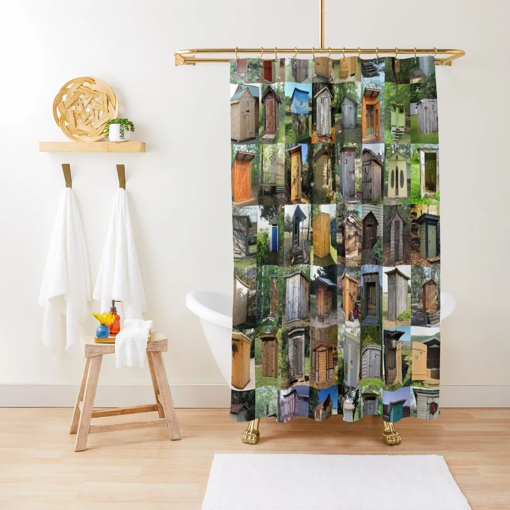 

Outhouses Shower Curtain Bathroom Fabric Waterproof Fabric Shower Transparent Bathroom Shower Luxury Bathroom Curtain