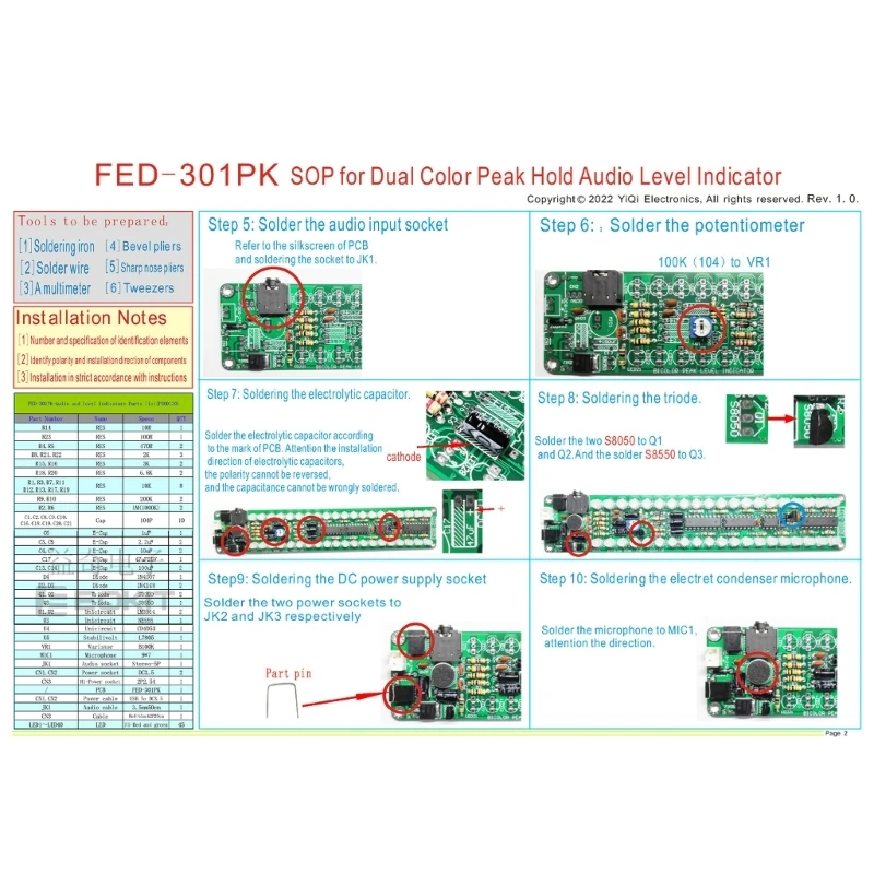 DIY Soldering LED Sound Spectrum Level Soldering Practice Project Electronics Compact