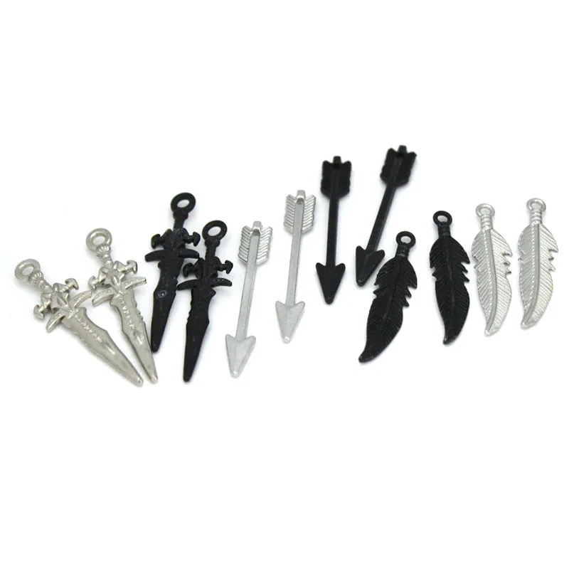 20PCS Stainless Steel Charms Knight Sword Knife Gun Weapons Pendant For DIY Crafts Necklace Earrings Jewelry Making Accessories view 3