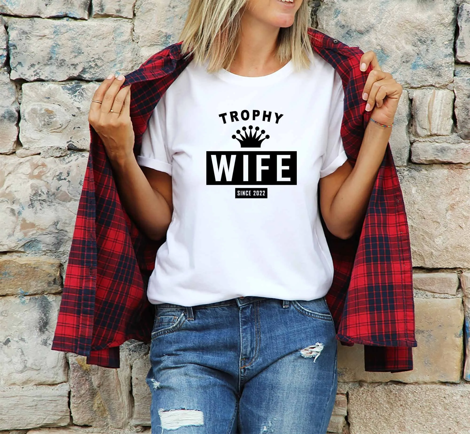 Trophy Wife T Shirt Anniversary Present for Funny from Husband Her Newlywed