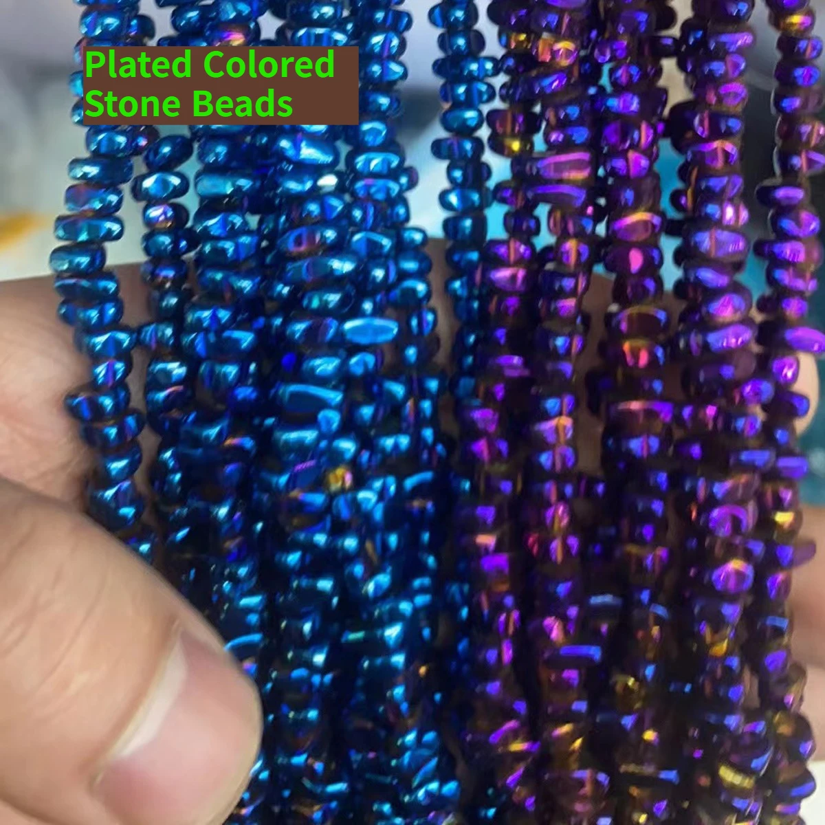 

Plated Colored Stone Beads Irregular Beads 5-8mm For DIY Jewelry Making Necklace Bracelet Earrings Accessory Length 40cm