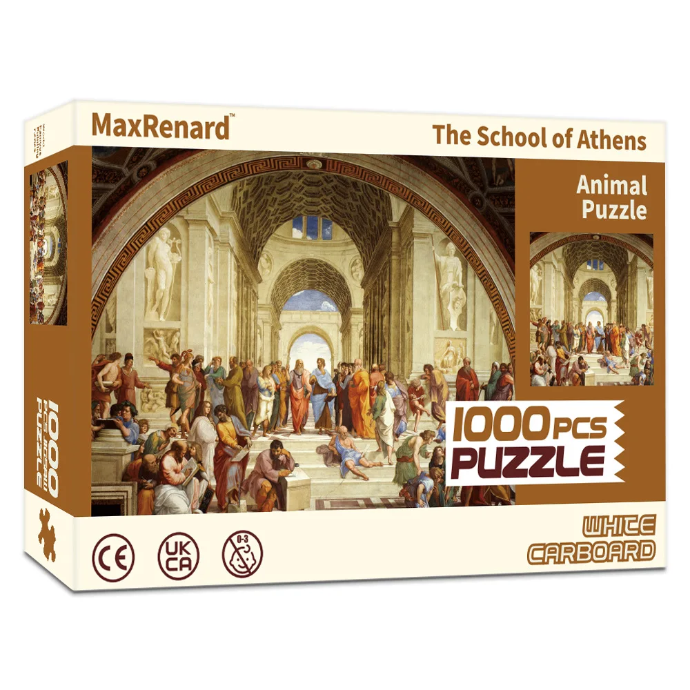 

Puzzle 1000 Pieces Toy for Adults High Quality Fine Toy Raphael The School of Athens with Glue Sheet Art Jigsaw Games Gift P447