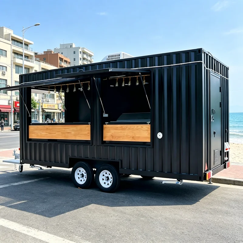 Customizable Mobile Coffee Donuts Food Truck Trailers Street Fast Food Shop Cart Kiosks Design Booth Van